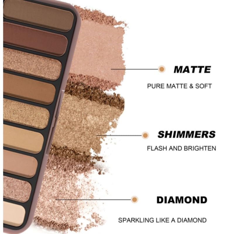 9 Color Eyeshadow Palette – Matte & Shimmer Nude Brown