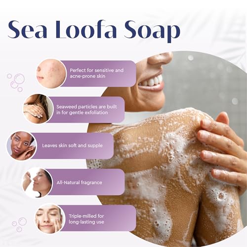 Baudelaire Exfoliating Sea Loofa Soap - Natural Fragrance - Hydrating & Moisturizing Triple-Milled Luxury, 5 oz (Pack of 6)