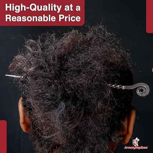 Armory Replicas Charming Countess Everyday Wear Forged Iron Twisted Spiral Design Medieval Hair Stick - Exquisite Gifts for Her, Perfect Renaissance Faire Accessory