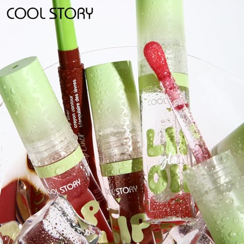 Lip Gloss and Liner Set, 2-Piece Combo with Ultra Glossy Finish (Set-5)