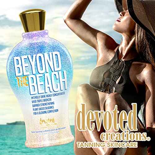 Devoted Creations Beyond the Beach - Intensely Dark Highly Concentrated Vivid Bronzer Barrier Strengthening Plant Based Silicones Boosts Cellular Energy & Luminosity - 12.25 oz.