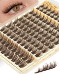 Brown Fluffy Lash Clusters 12-18MM D-Curly Extensions