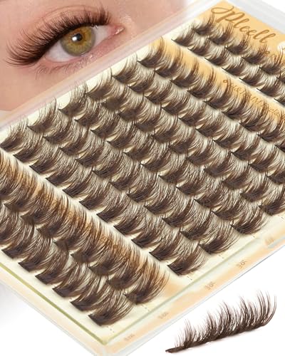 Brown Fluffy Lash Clusters 12-18MM D-Curly Extensions
