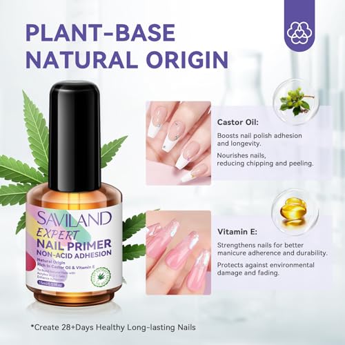SAVILAND Dip Powder Liquid Set 15ml/0.5oz with 2024 Nail Primer No Lift