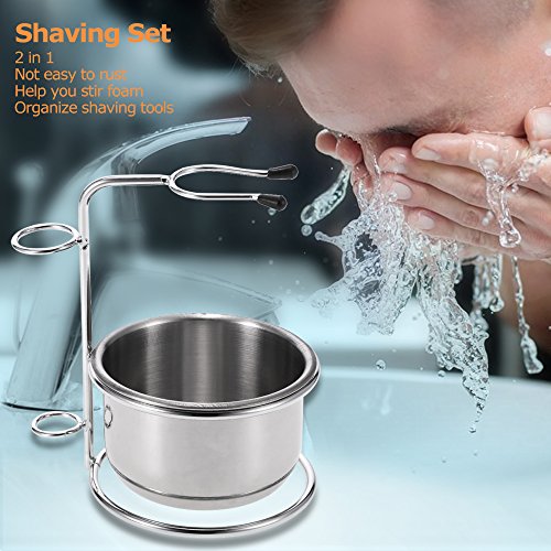 Anself 2 in 1 Shaving Bowl, Men's Shaving Set, Shaving Cup + Men's Shaving Blade Holder, Soap, Bowl, Shaving Holder ¡¦