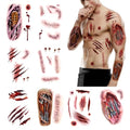 8 sheets£¬Scar Tattoo Stickers for Halloween, Realistic Wound fake tattoos makeup Disguise scars£¬Temporary tattoos for adult men and women£¬fake tattoos Scar£¬Roarhowl