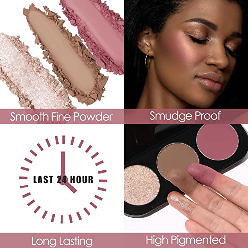 FOCALLURE 3 in 1 Blush Highlighter Bronzer Palette