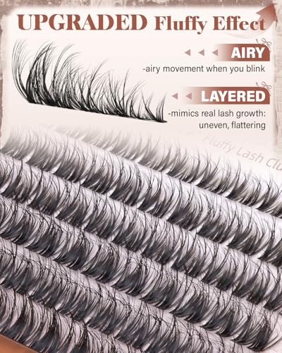 Wispy Lash Clusters Kit - 10-16mm D Curl Eyelash Extensions