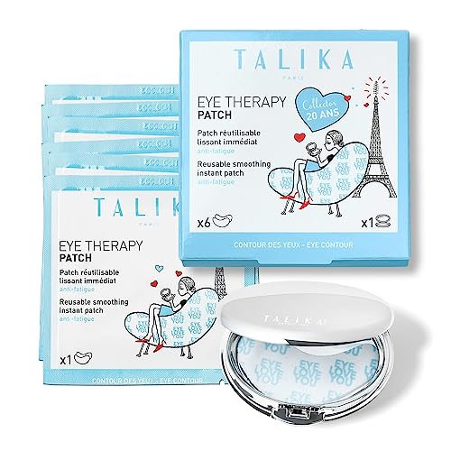 Talika Eye Therapy Patch - Instant Smoothing Eye Patches - Mask For Dark Circles & Tired Eyes - 6 Pairs Reusable & Travel Case