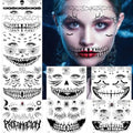 8 Sheets Halloween Temporary Tattoos Face Stickers