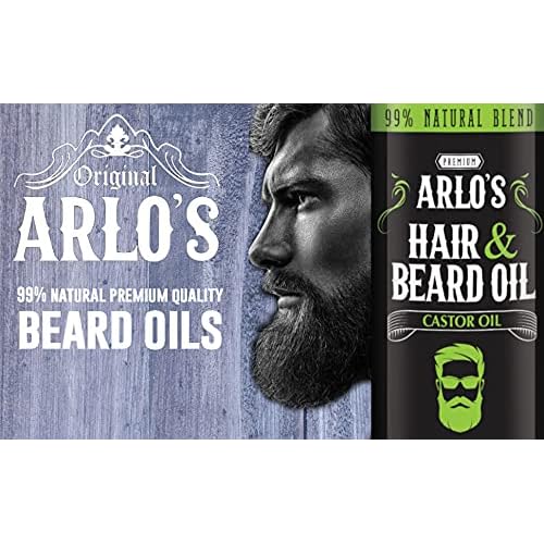 Arlo's Hair and Beard Oil with Castor Oil 8 oz. - Hair Oil, Mustache Oil and Beard Oil Growth
