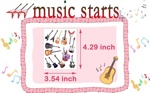 350 Guitar Temporary Tattoos - 30 Sheets for Rock & Music Parties