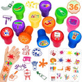 36-Piece Art Party Favors Set - 24 Temporary Tattoos & 12 Stamps