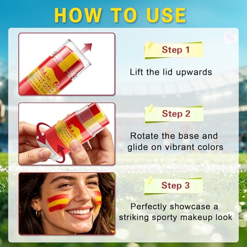 Sports Face Paint Stick - 3 in 1 Flag Colors