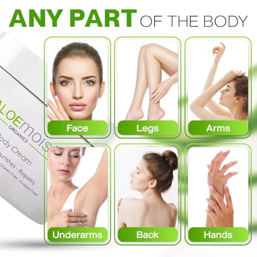 Organic Aloe Vera Face Cream & Body Moisturizing Cream, Natural Aloe Vera Lotion with Vitamin E Oil, Vitamin C, Retinol Cream, Shea Butter ? Anti Aging Face Moisturizer for Women, Dry Skin (2 oz)