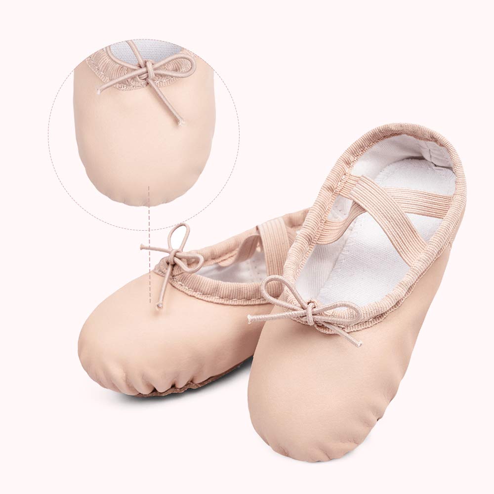 Stelle Ballet Shoes for Girls Toddler Ballet Slippers Soft Leather Boys Dance Shoes for Toddler/Little Kid/Big Kid(Ballet Pink (with Lace) 5MT)