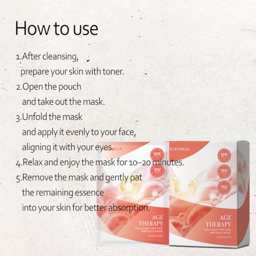 Elensilia Age Balance Mask ? Hydrating & Smoothing Korean Sheet Mask with Skin-Fitting Design ? 25 Sheets (25ml / 0.84 fl oz each) (Vita Glutathione)