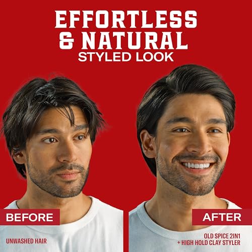 Old Spice High Hold Clay for Men, Healthy & Strong with Vitamin E & Biotin, Men's Hair Styling Clay, High Hold, Matte Finish, 2.22 oz