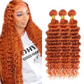 Ginger Orange Human Hair Bundles - 24 Inch Deep Wave #350