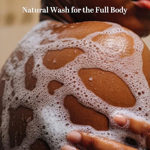 Raw African Black Soap Bar, 4 Pack (16 oz Total) - 100% Pure & Authentic Black African Soap from Ghana | With Shea Butter for Face & Body | Unscented Bar Soap for Men and Women