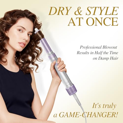 5-in-1 Hot Air Styler with 110K RPM Motor - Hair Dryer, Straightener & Curler