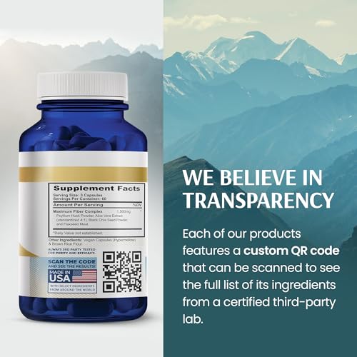 Vykee Nutrition Advanced Fiber Complex - Digestive Support with Psyllium, Aloe Vera, Chia & Flax
