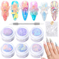SAVILAND 7Pcs Non-Sticky Solid Builder Nail Kit Aurora Colors - Gel Nail Art Set