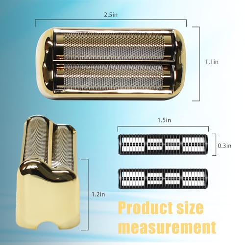 Replacement Foil and Cutter for BaBylissPRO Barberology Electric Shaver, Double Foil Shaver Replacement Head Compatible with BaBylissPRO Barberology FXFS2 Razors, 2PCS