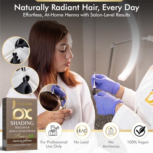 BrowsXpert Professional Shading Henna Color Kit for Brows – 3.5g Medium Natural Brown