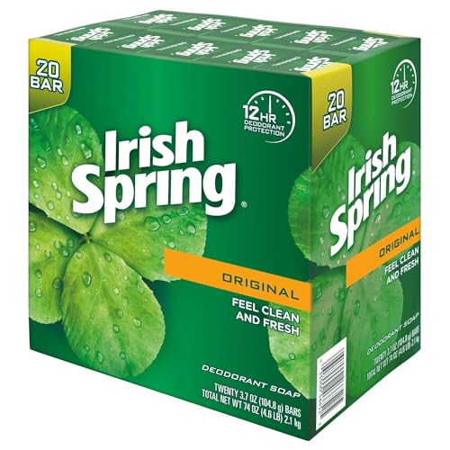 Irish Spring bar Soap (20/4 Oz Net Wt Oz), Original, 80 Ounce (Pack of 1)