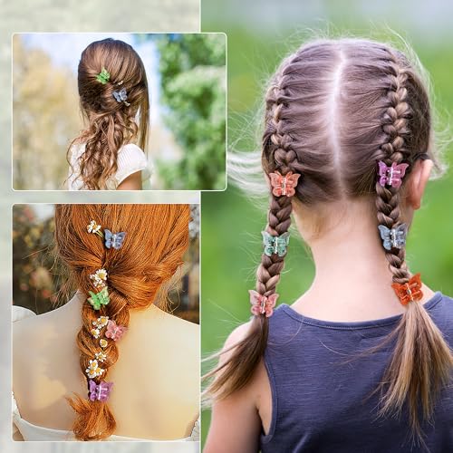 Mini Butterfly Hair Claw Clips, Set of 50 - Sparkly & Durable