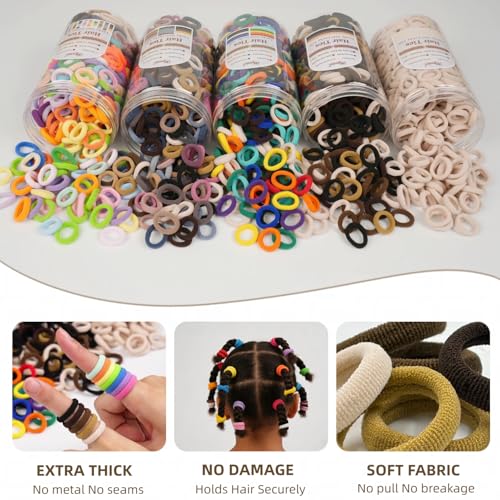 Myweal 500PCS Baby Hair Ties No Damage, Toddler Hair Bands for Little Girls - 20 Mixed Colors