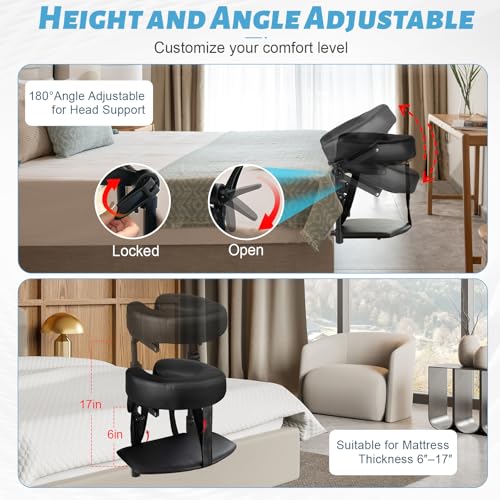 Adjustable Massage Headrest for Bed with Armrest