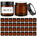 36 Pack 4 oz Amber Glass Jars with Lids | Extra-Thick