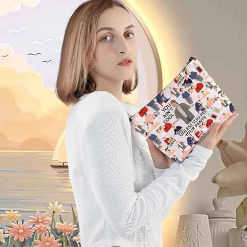 LEVLO Funny Comedy Movie Cosmetic Make Up Bag You Ain't Cool Unless You Pee Your Pants Make Up Zipper Pouch Bag(You Ain't Cool Full)
