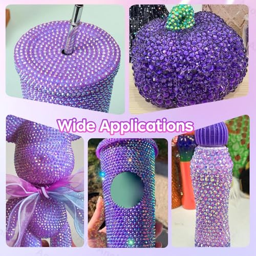 26000PCS Purple Flatback Rhinestones Kit – 2-6mm Mixed Sizes
