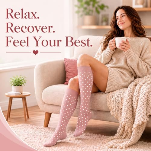 Compression Socks for Men & Women - 4 Pairs for Circulation Support