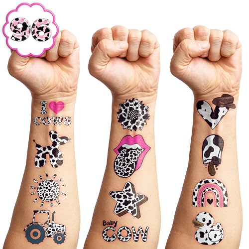 110 PCS Cow Print Temporary Tattoos Party Favors
