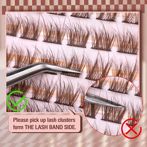 Brown Lash Clusters - 154 Pcs Natural Wispy Eyelashes C-Curl