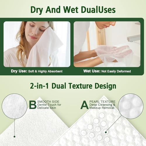 Biodegradable Face Towels 100 Count - Ultra Soft & Absorbent