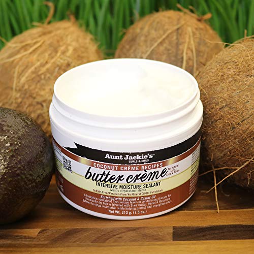 Aunt Jackie's Coconut Cr?me Recipes Butter Cr?me Intensive Moisture Sealant, Leave-In Conditioning Therapy for Dry Hair, 7.5 oz