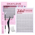 Idol Lash Clusters Kit - Clear Band Wispy Eyelash Extensions 9-16mm