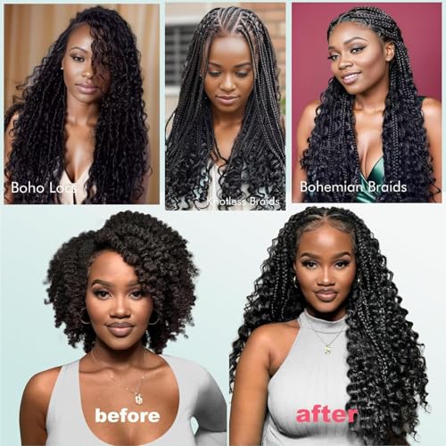 Deep Wave Braiding Hair 14" 100g 2-Bundle Pack Natural