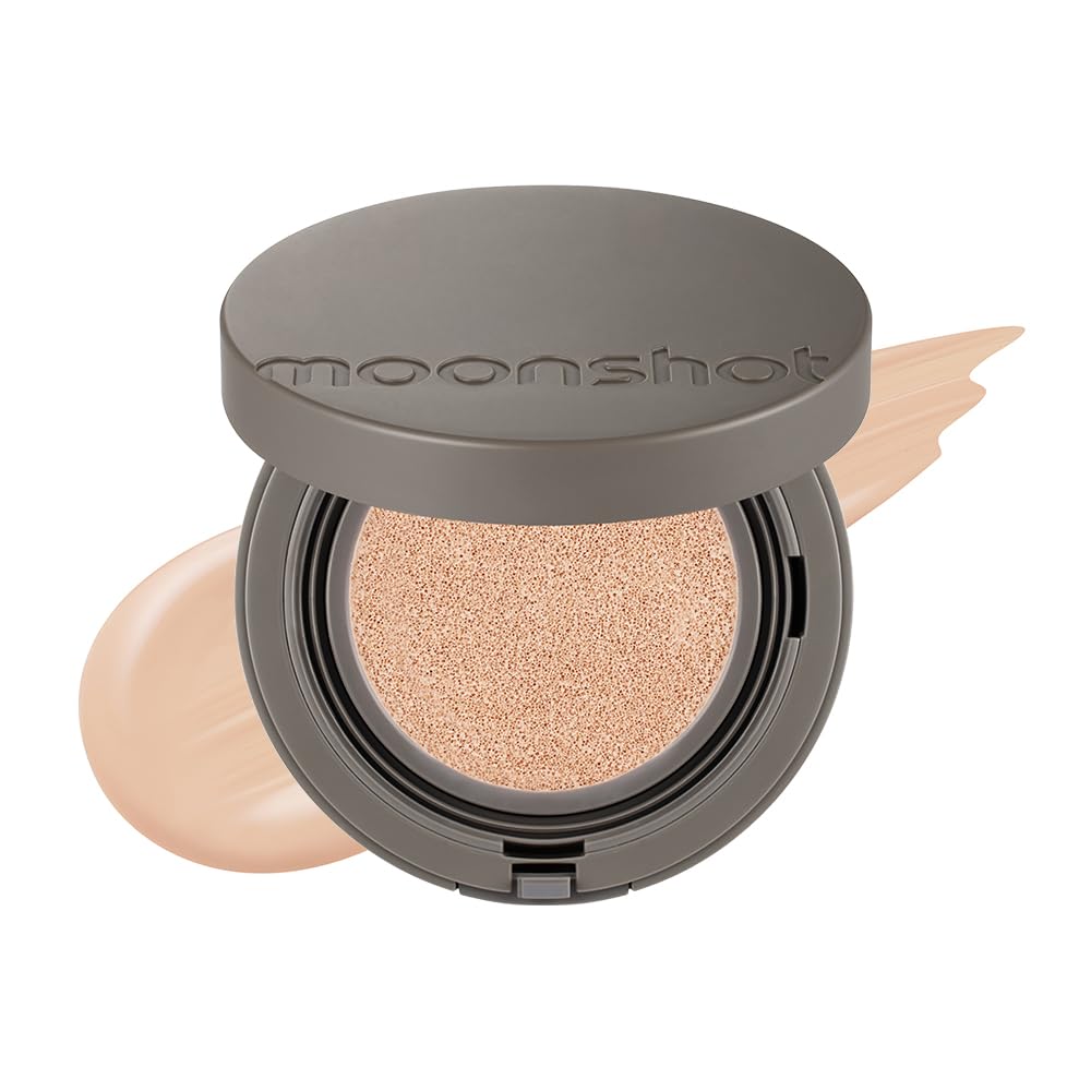 MOONSHOT KOREA Matte Fit Cushion Foundation Full Coverage Matte Finish, Breathable Makeup for Face, Long Lasting, Lightweight K-BEAUTY (21C Cosmic Peach, Matte Fit Cushion)