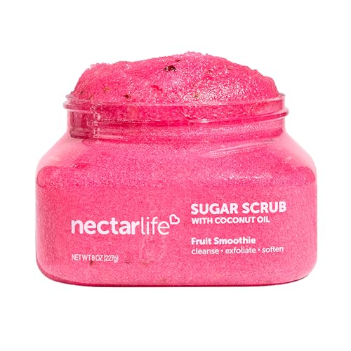 Sugar Body Scrub 8 oz, Moisturizing and Exfoliating Scrub for Nourishing Essential Body Care, Gift For Her (Fruit Smoothie)