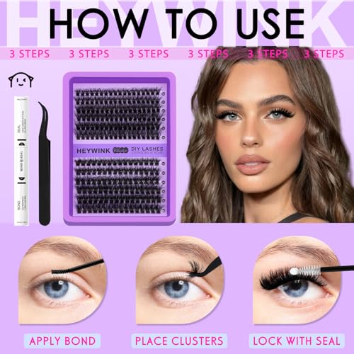 DIY Lash Clusters Kit - 60D+80D Volume Eyelash Extensions 10-18mm