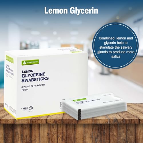 Lemon Mouth Swabs for Hospice Patients - 5 Pack of 375 Lemon Glycerin Oral Swabs for the Elderly - Refreshes and Moistens the Mouth, Teeth, and Gums