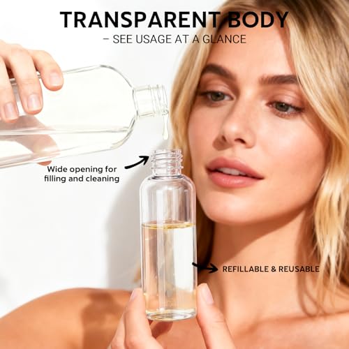 Clear Travel Bottles Set - 5 Pack TSA Approved Leak-Proof Refillable Containers