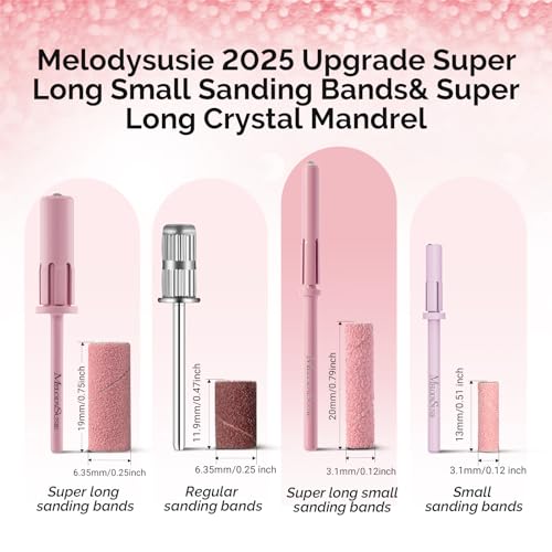 MelodySusie 50 Pcs 3.1MM Super Long Small Sanding Bands Set - 120 Grit