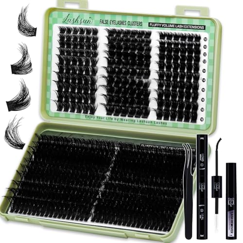 Lash Clusters Kit 540pcs D Curl 10-22mm Wispy Eyelashes